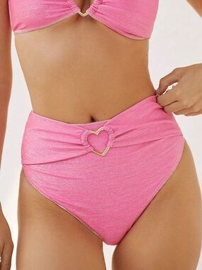 NWT Capittana Giselle Shine High-Waisted Bikini Bottoms  Small